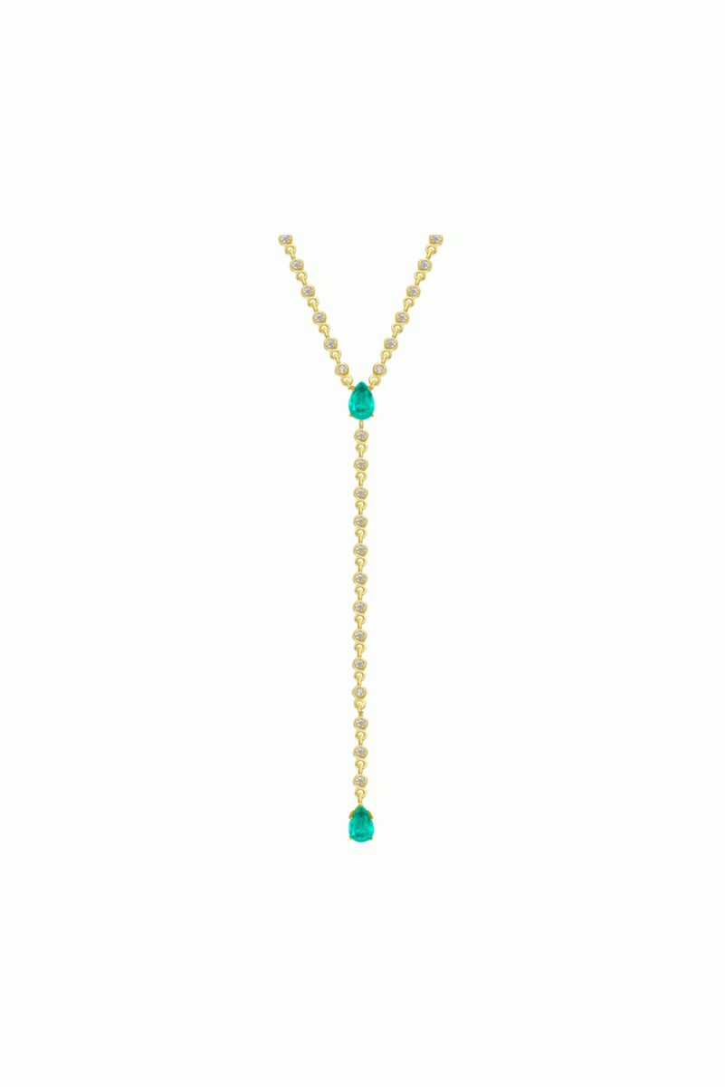 Silver gold plated paraiba lariat necklace set