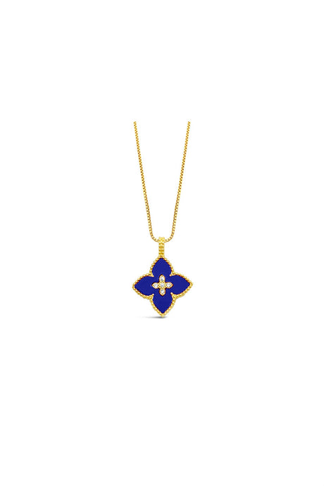 Blue Clover Necklace