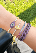 Load image into Gallery viewer, Pink Evil Eye Tennis Bracelet