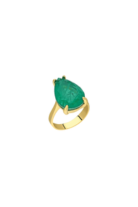 Emerald Pear Cocktail Ring