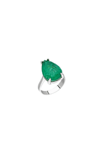 Load image into Gallery viewer, Emerald Pear Cocktail Ring