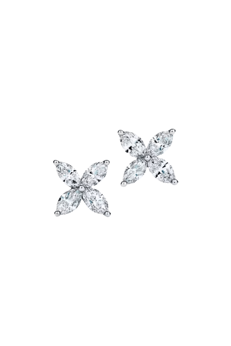 Flower CZ Stud Earrings