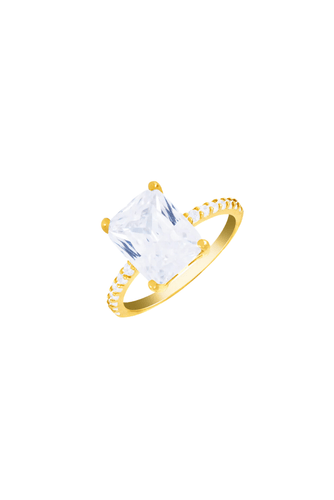 Radiant Cut CZ Ring