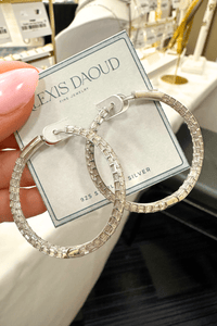 Baguette Pave Hoop Earrings