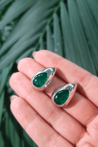 Teardrop Shaped Emerald Earrings